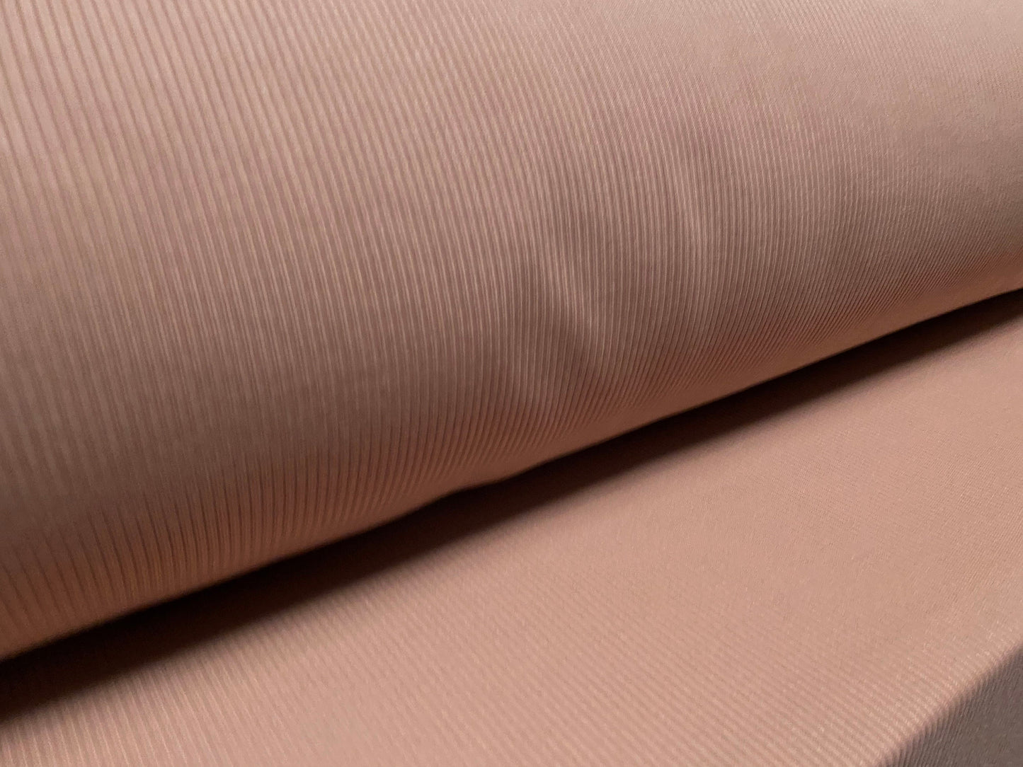 Soft touch rib jersey knit fabric, per metre - old rose