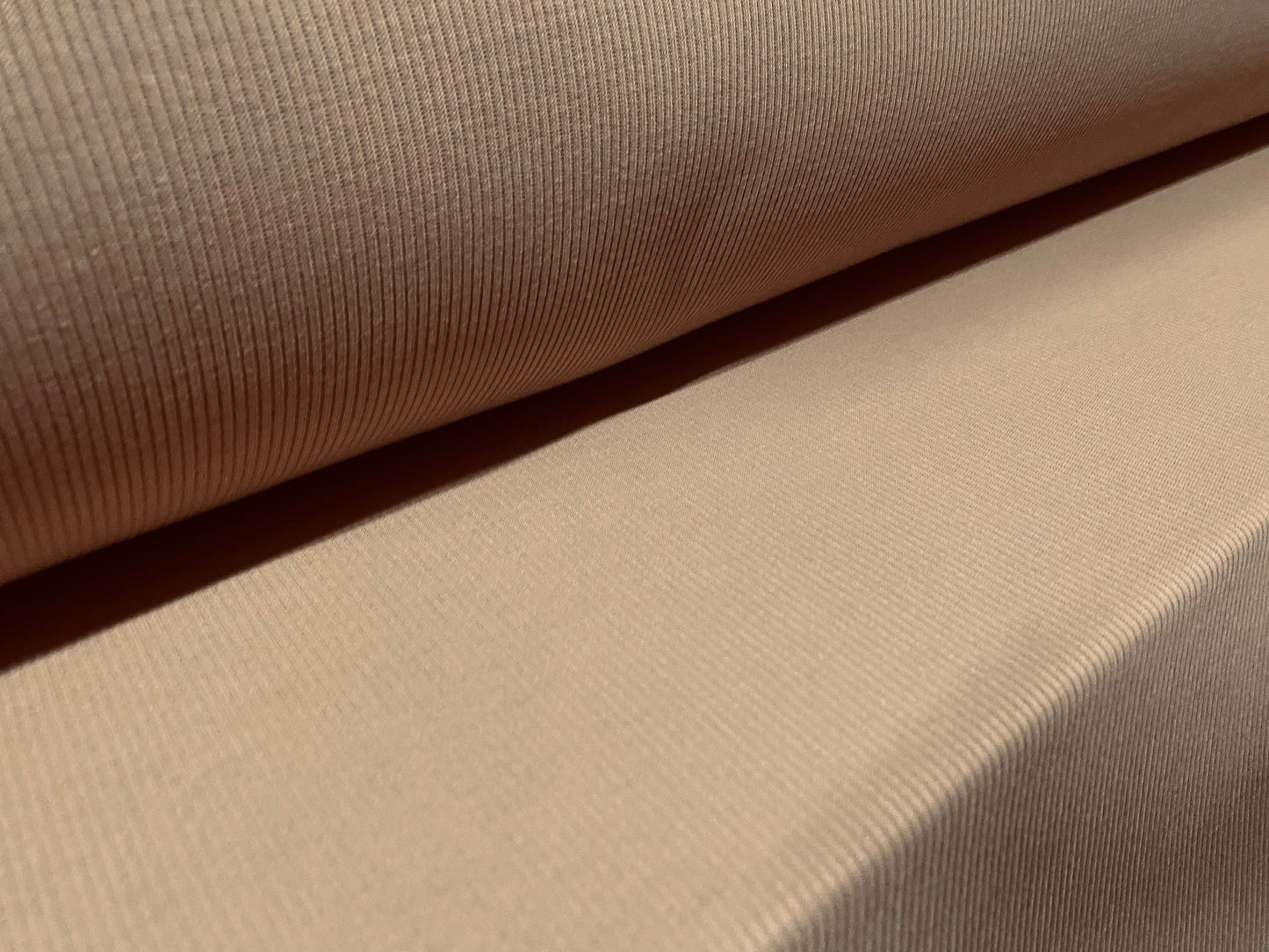 Soft touch rib jersey knit fabric, per metre - Stone