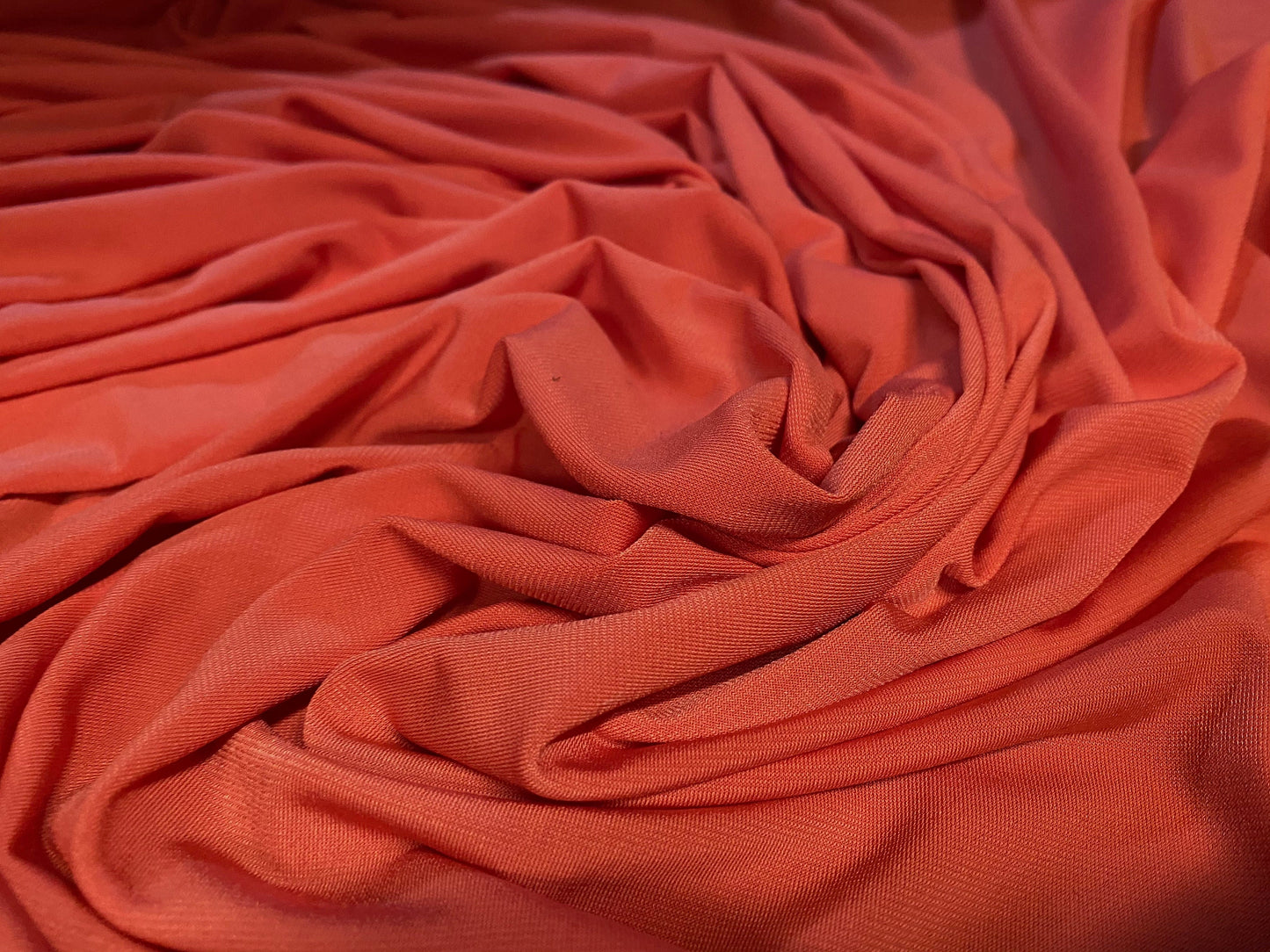Spandex stretch soft touch crepe jersey fabric, per metre - burnt Orange