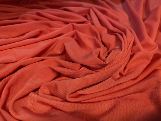 Spandex stretch soft touch crepe jersey fabric, per metre - burnt Orange