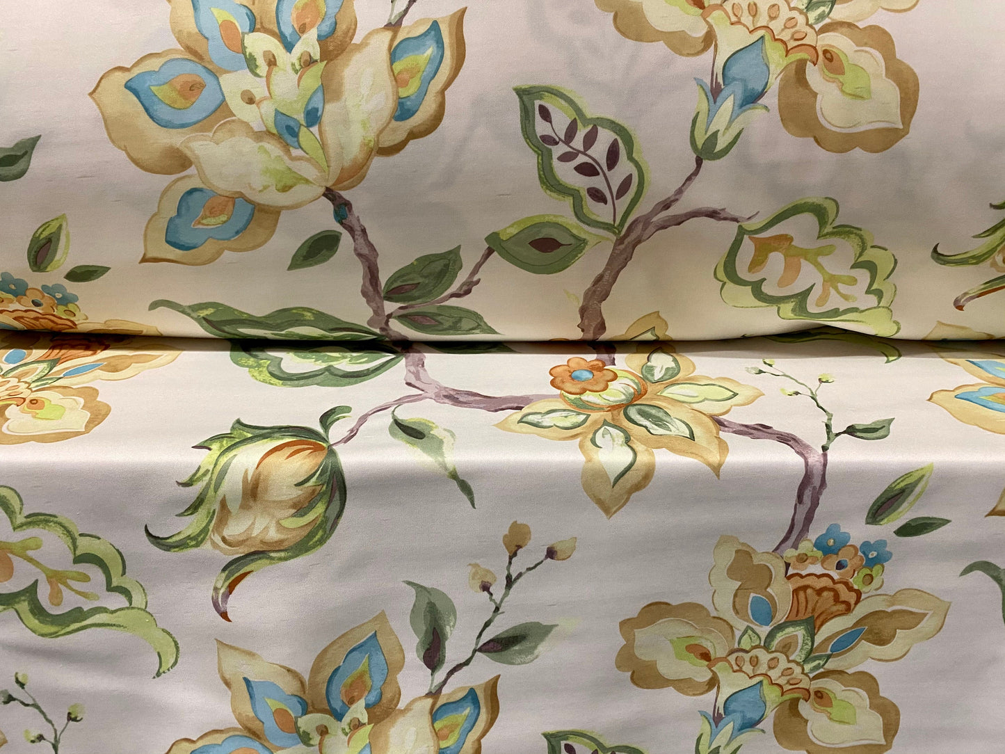 Scuba spandex jersey fabric, per metre - cream climbing rose print