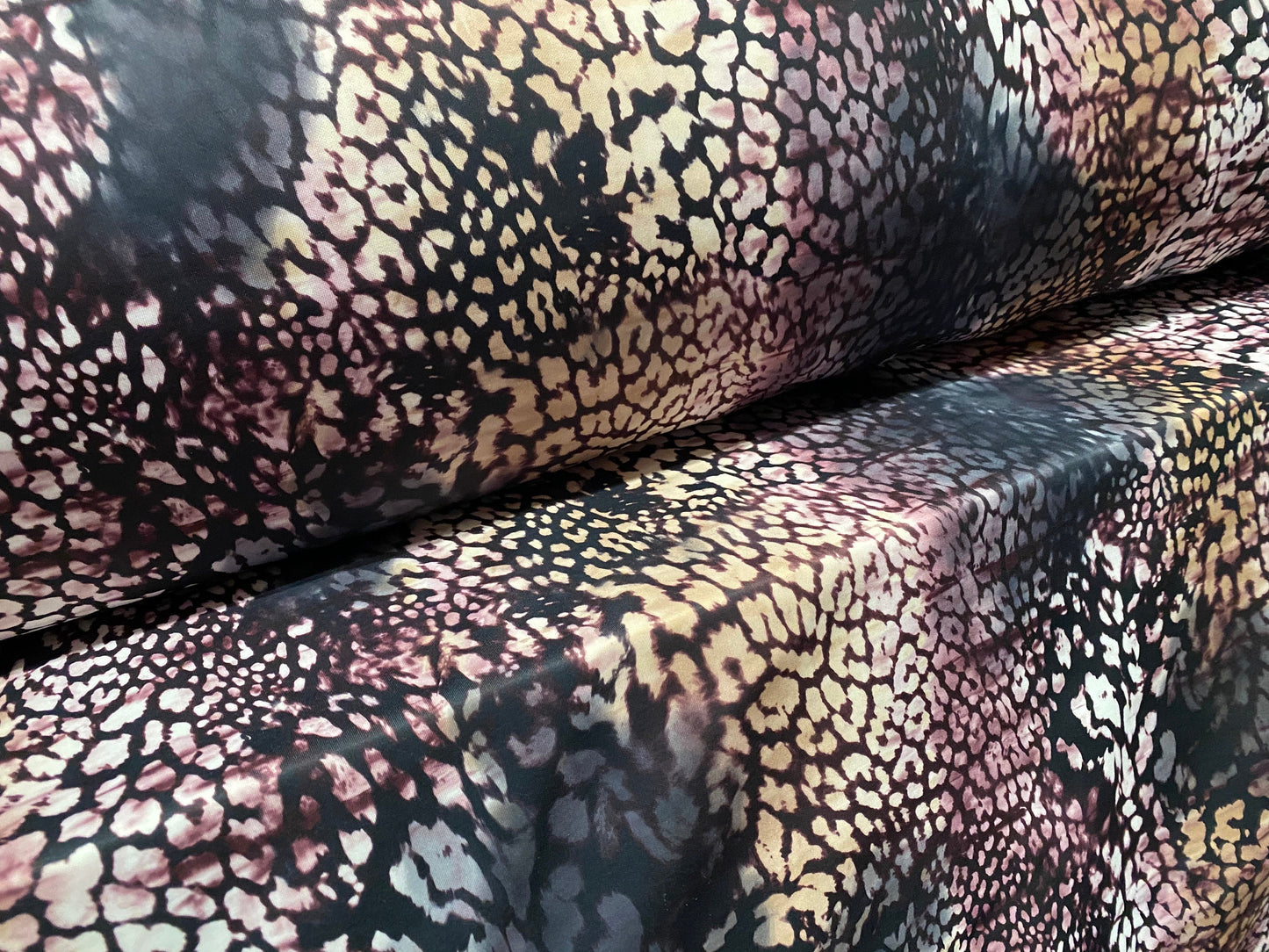 Scuba spandex jersey fabric, per metre - distressed leopardskin print