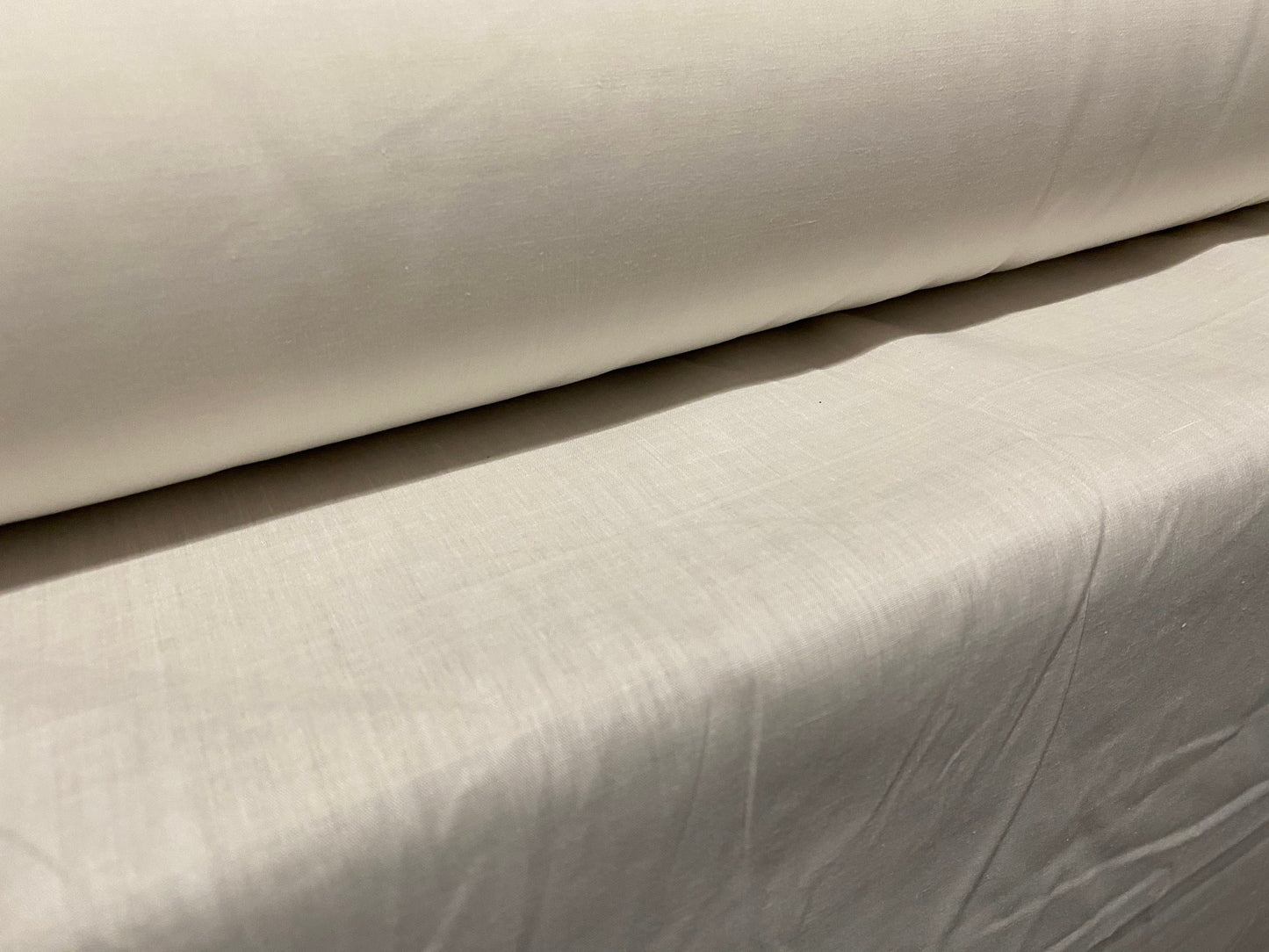 Cotton blend woven shirt blouse fabric, per metre - ivory