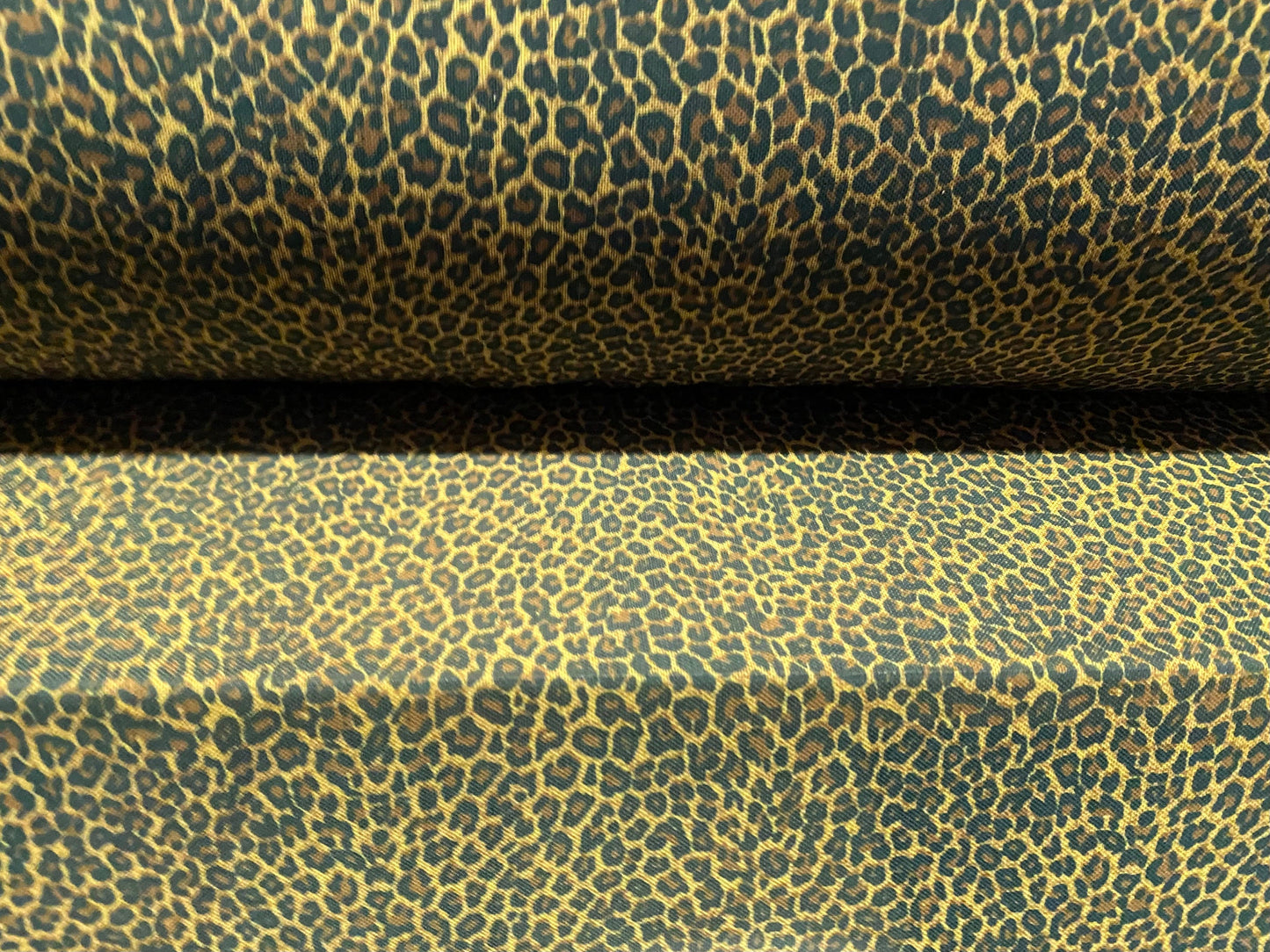 Power mesh net stretch fabric, per metre - leopardskin print - brown & yellow