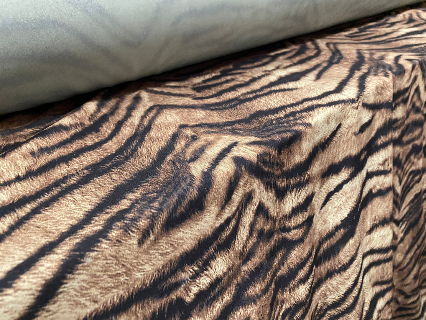 Woven stretch dress fabric, per metre - tiger print