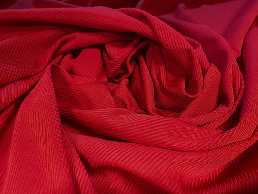 Stretch spandex rib jersey knit dress fabric, per metre - Red