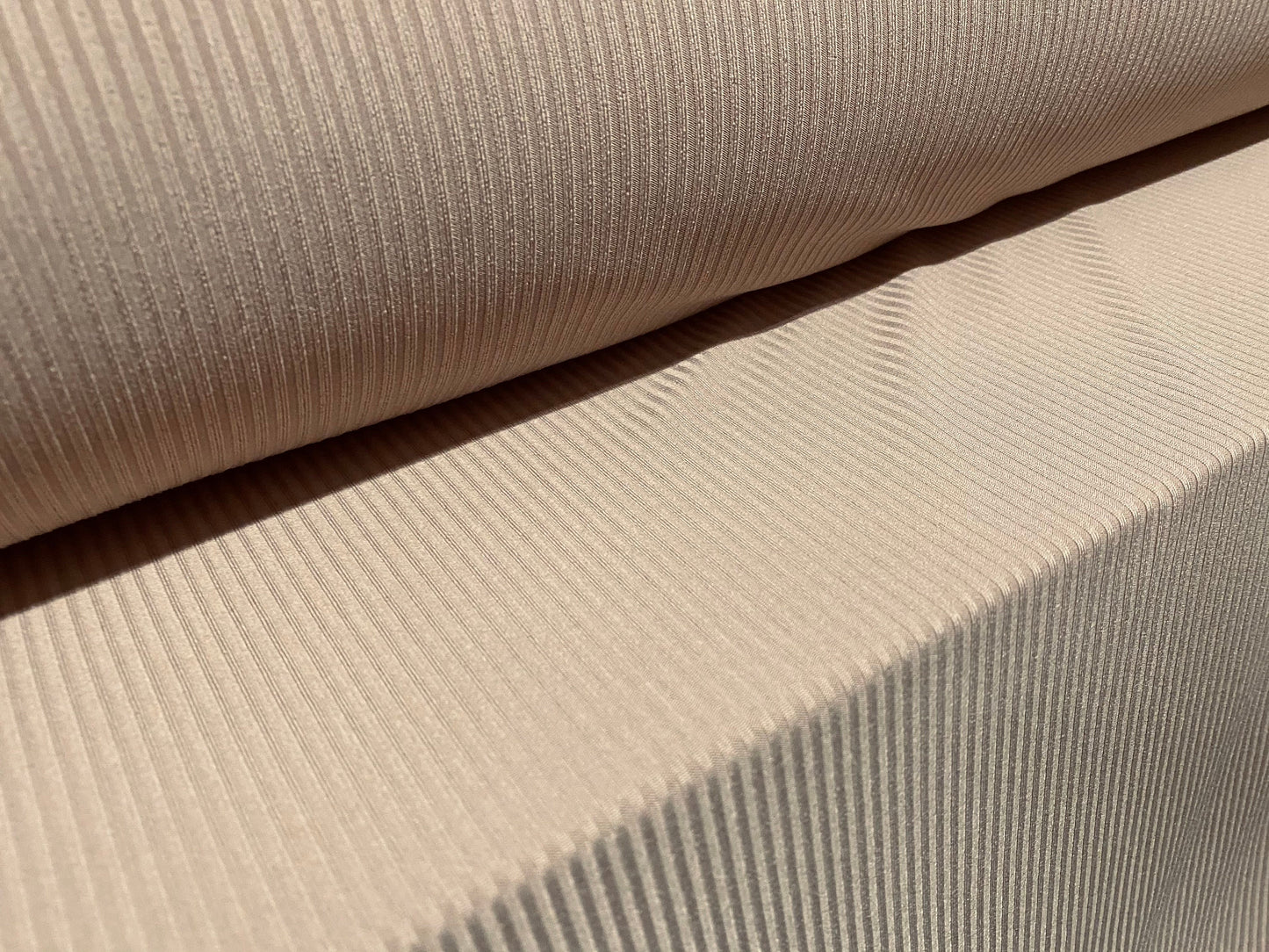 Stretch spandex rib jersey knit dress fabric, per metre - Stone