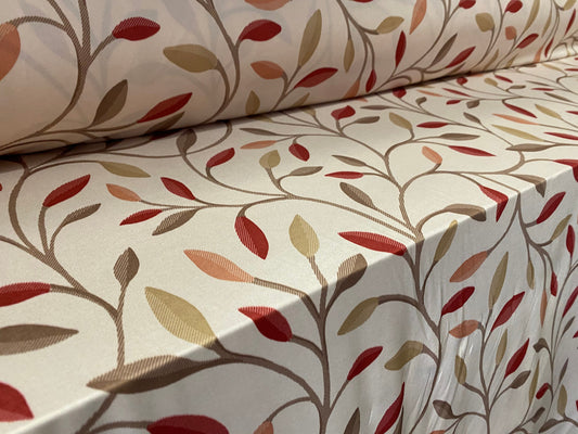 Soft touch stretch spandex jersey fabric, per metre - Stone leaf print