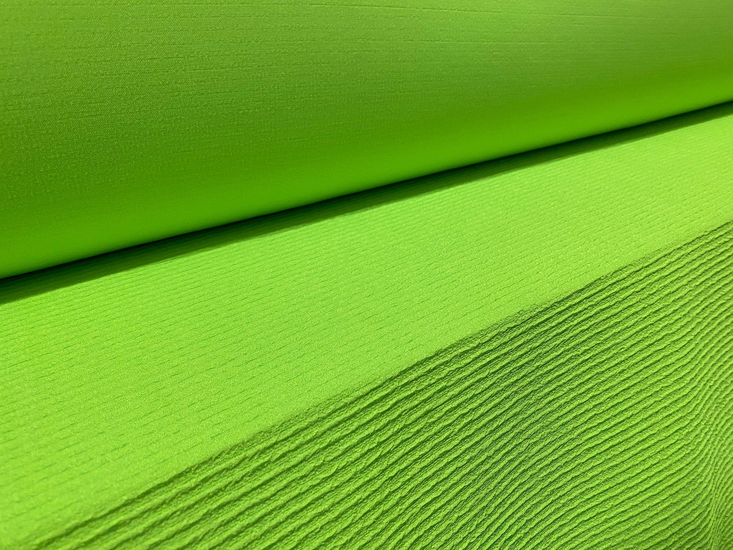 Textured ripple rib stretch jersey fabric, per metre - bright lime