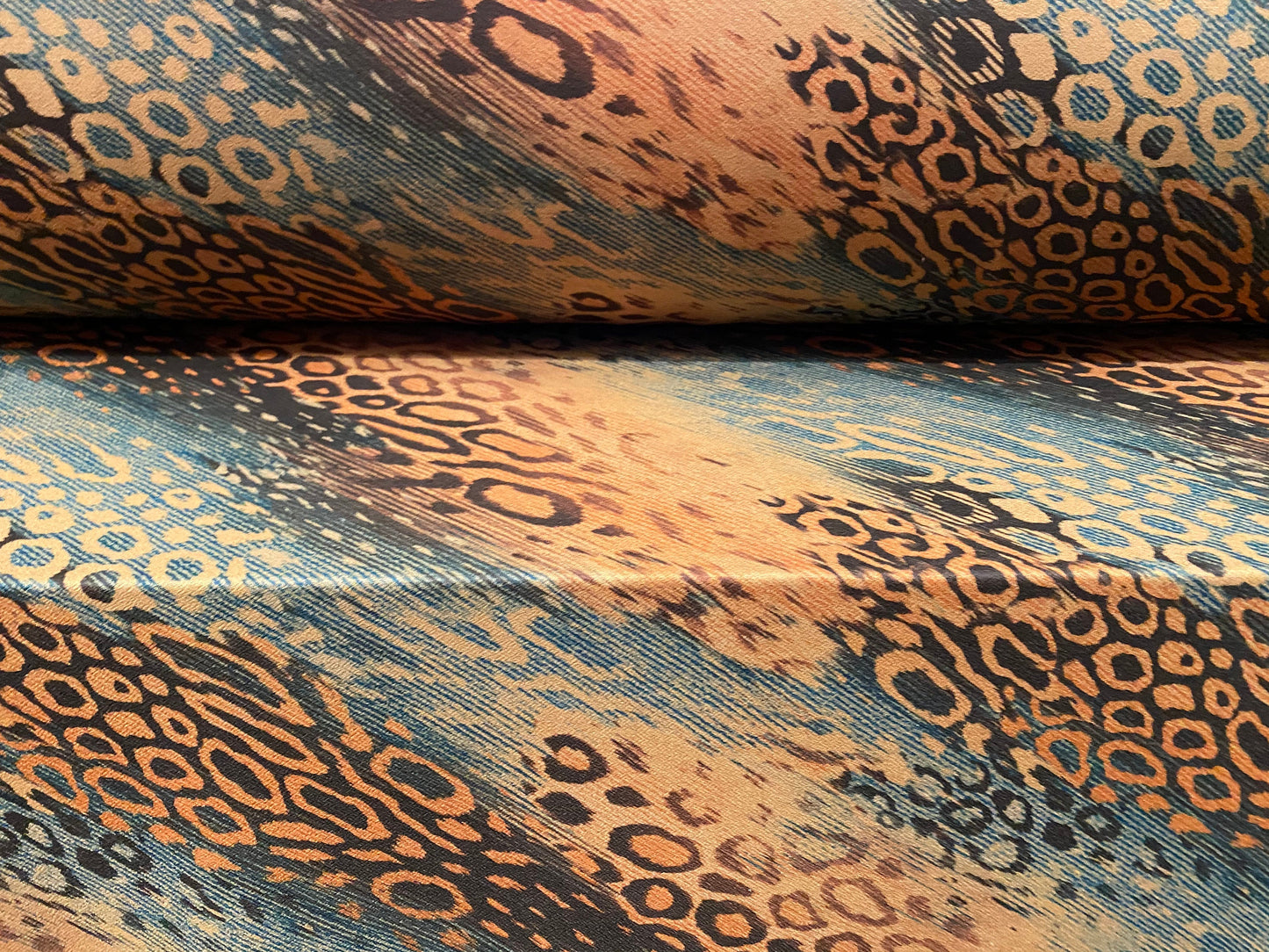 Valentino crepe spandex jersey fabric - similar to scuba - per metre - distressed cheetah print