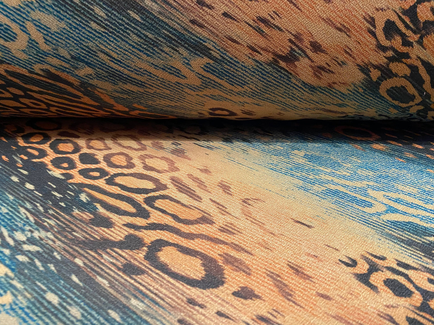 Valentino crepe spandex jersey fabric - similar to scuba - per metre - distressed cheetah print