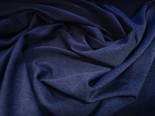 Spandex crepe jersey stretch fabric, per metre - navy blue