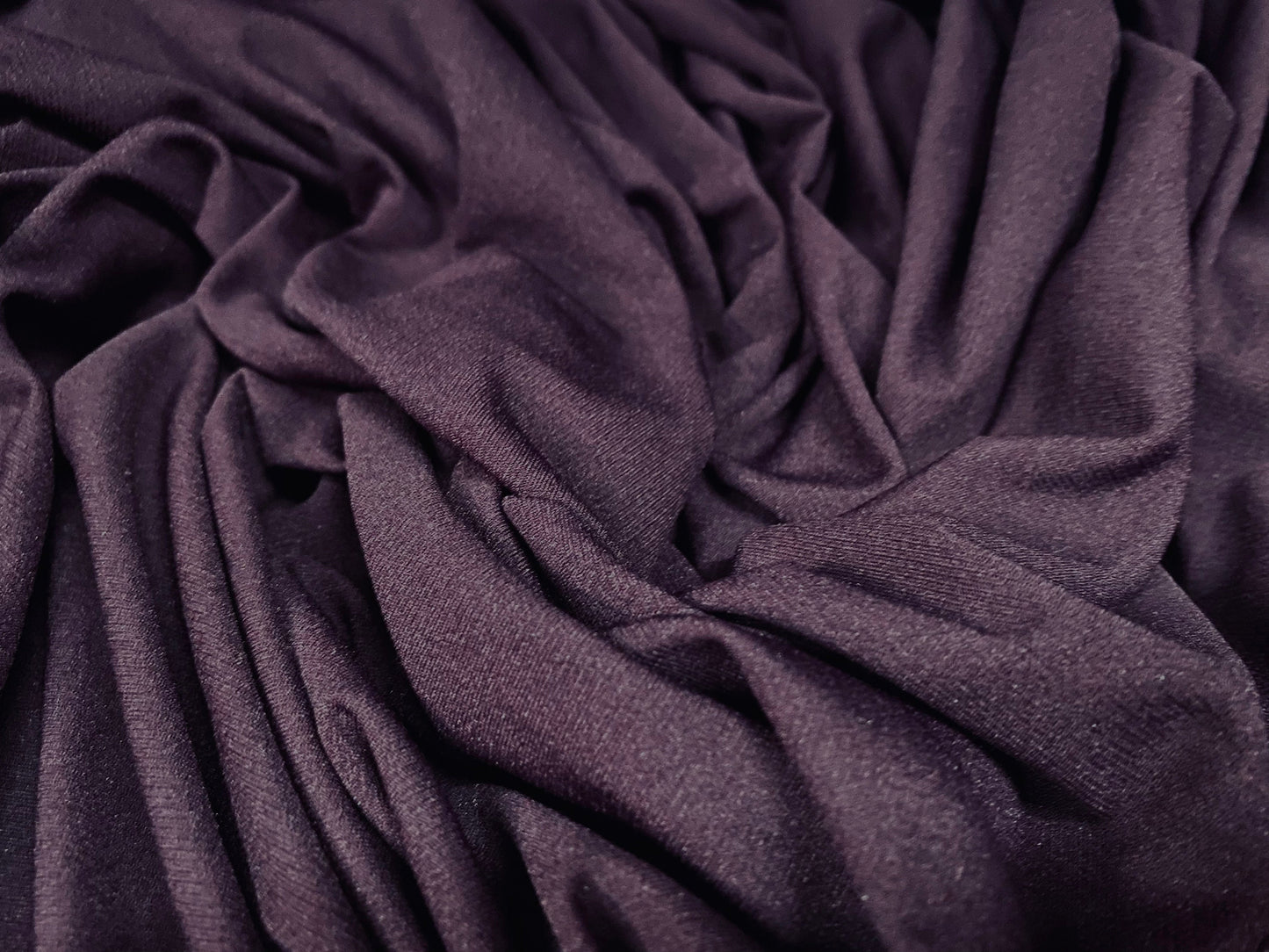 Single jersey mousse fabric, per metre - dark aubergine