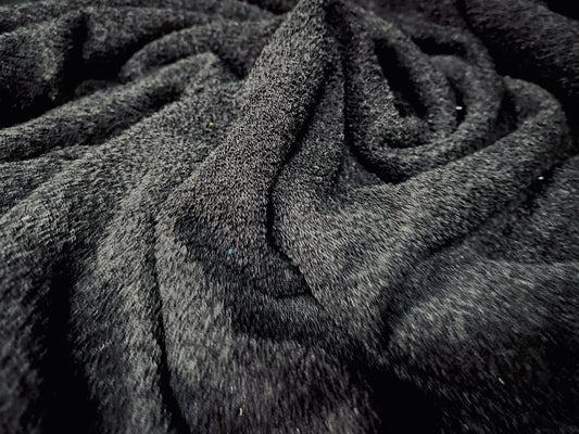 Terry towelling fleece fabric, per metre - black