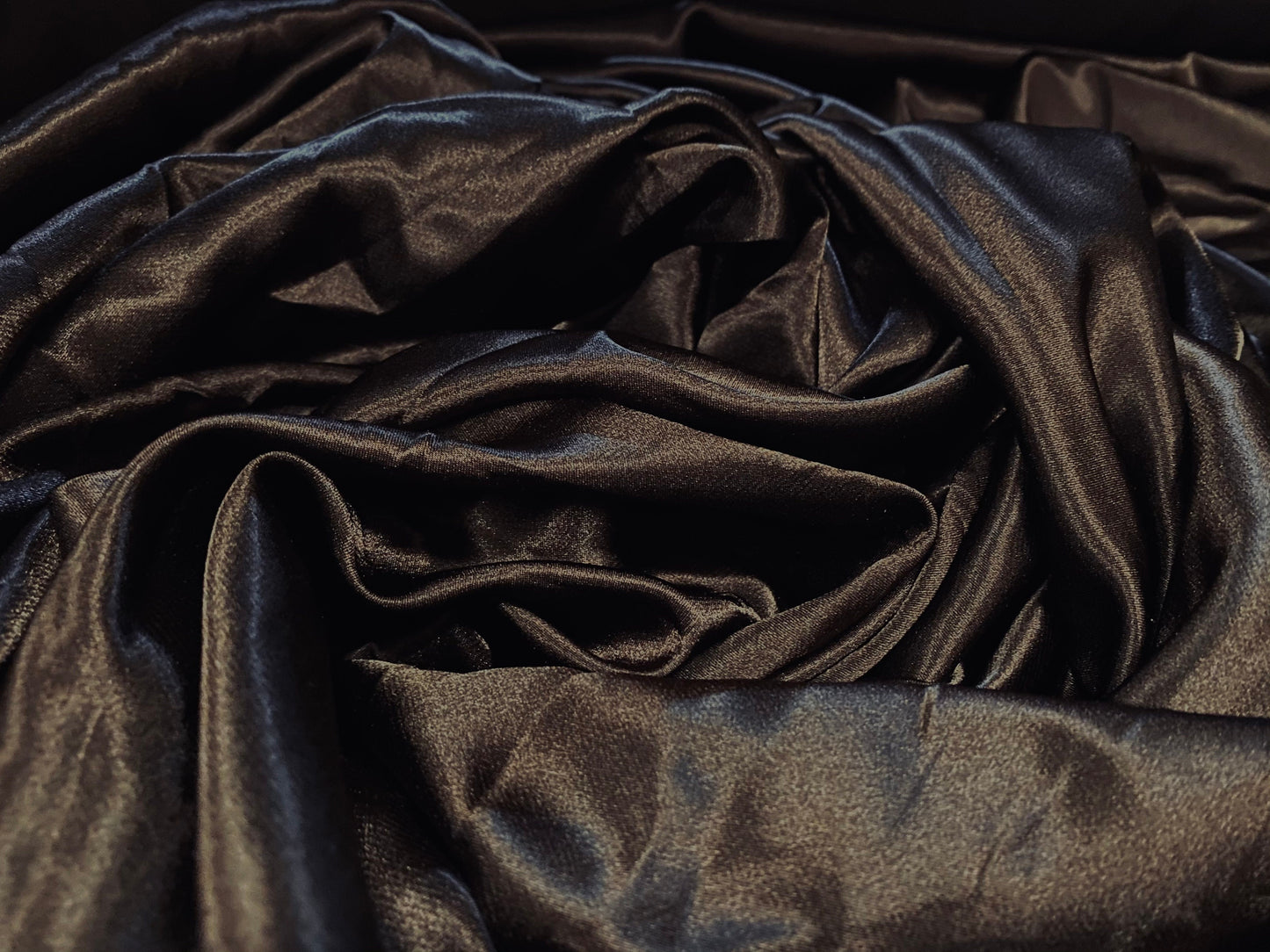 Silky Stretch charmeuse satin dress fabric, per metre - plain - dark brown