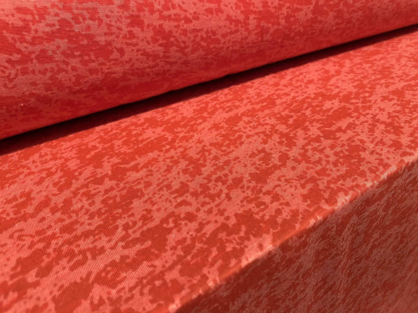 Viscose burnout single jersey fabric, per metre - coral