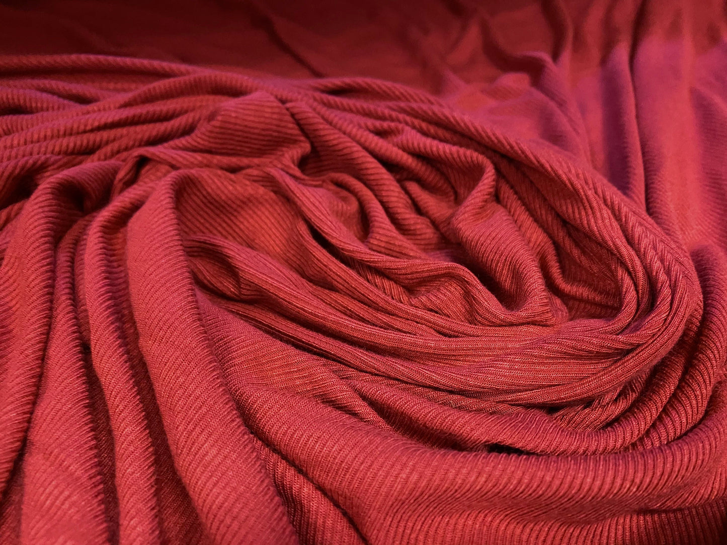 Stretch spandex rib jersey fabric, per metre - raspberry