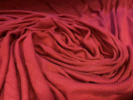 Stretch spandex rib jersey fabric, per metre - raspberry