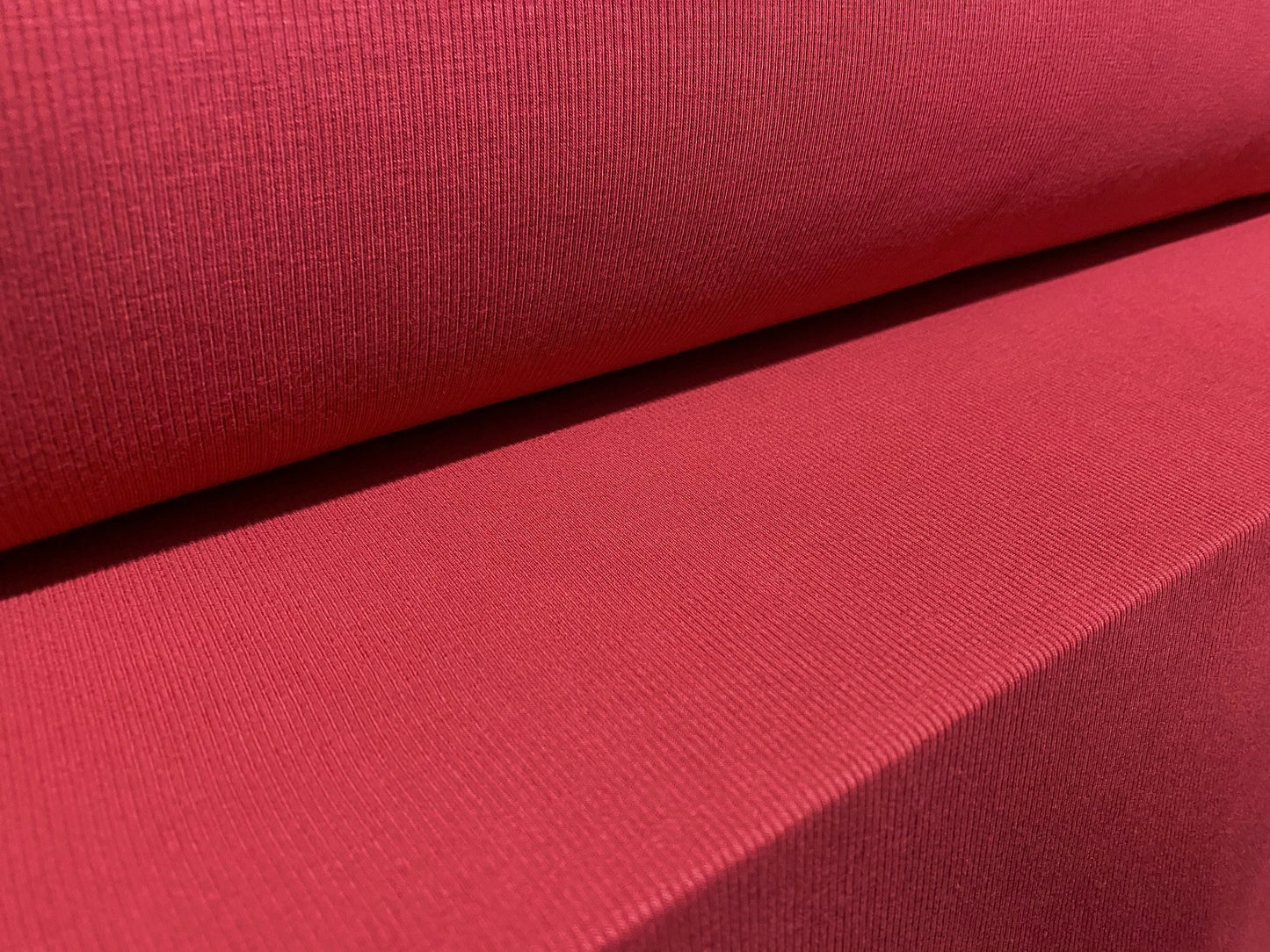 Stretch spandex rib jersey fabric, per metre - raspberry