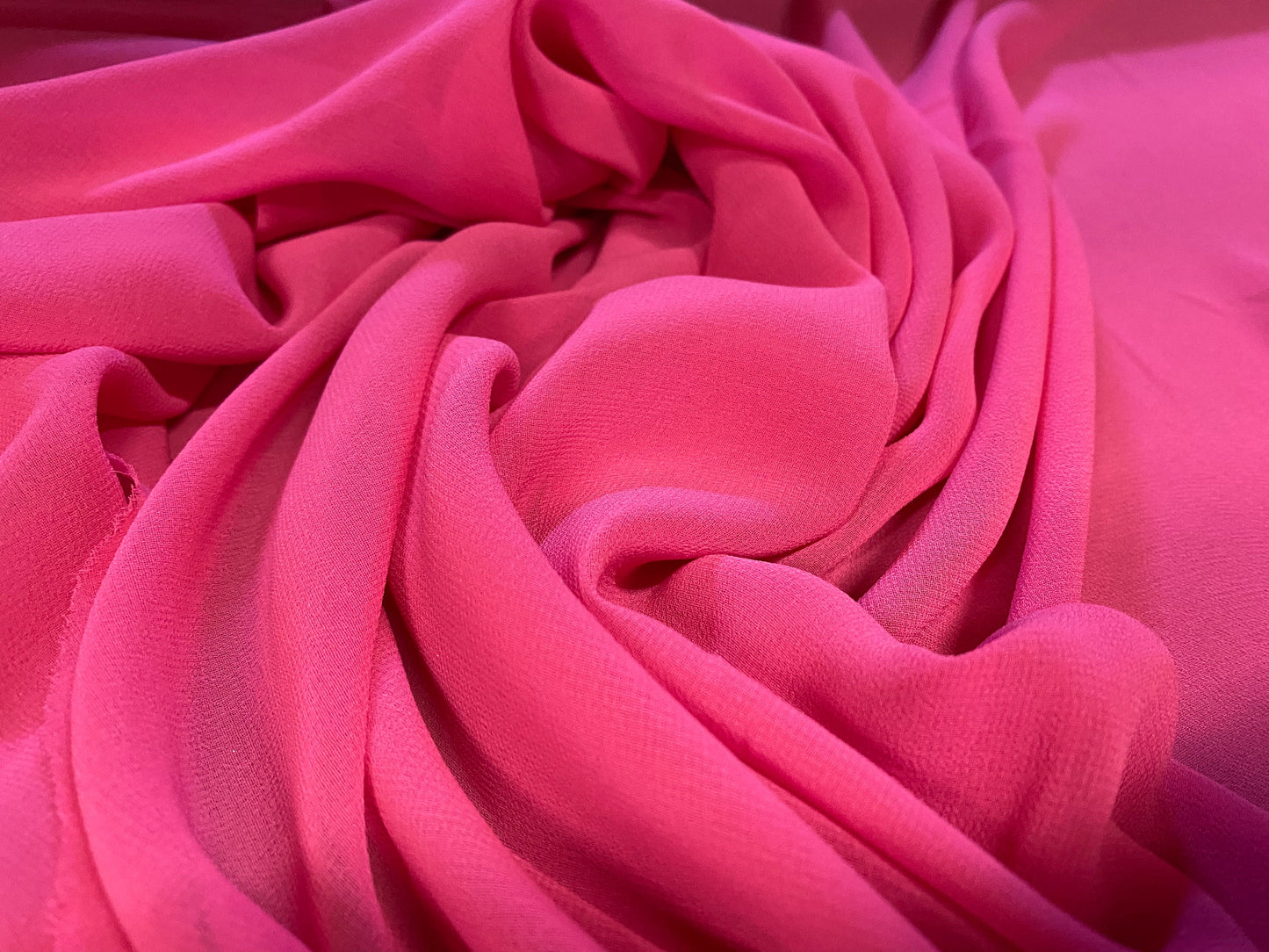 Stretch Chiffon woven dress fabric, per metre - cerise