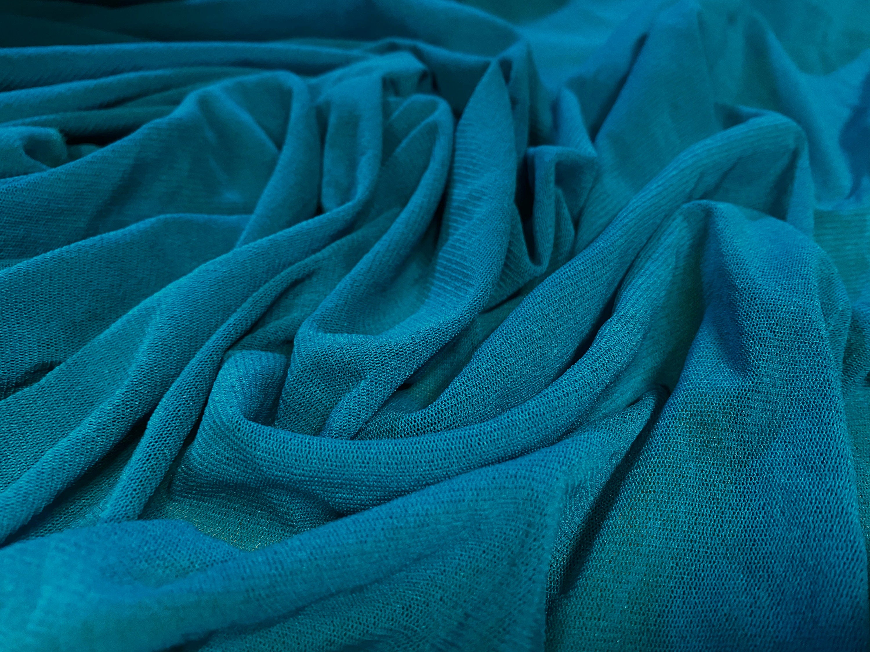 Helenca Thread Stretch helenca mesh fabric, sheer, per metre - teal – thefabricmerchant