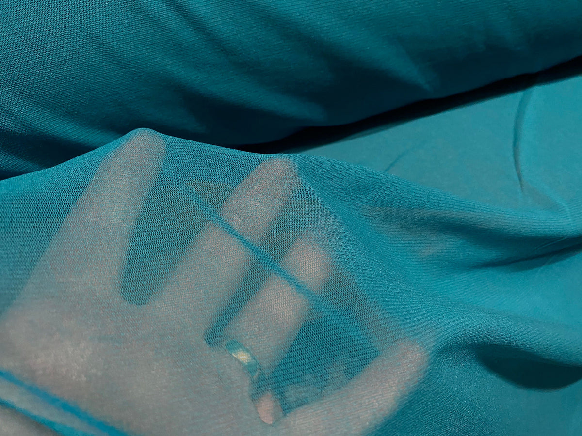 Helenca Thread Stretch helenca mesh fabric, sheer, per metre - teal – thefabricmerchant