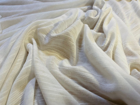 Soft handle single jersey fabric, per metre - slub - white