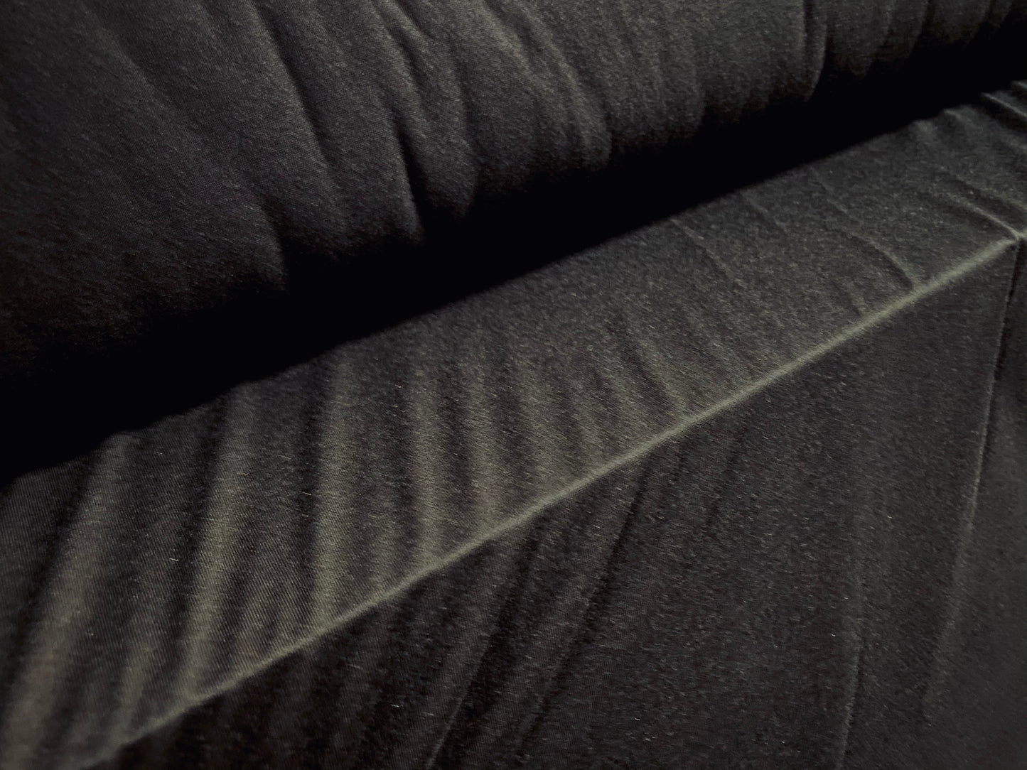 Soft handle Spun polyester single jersey fabric, per metre - black