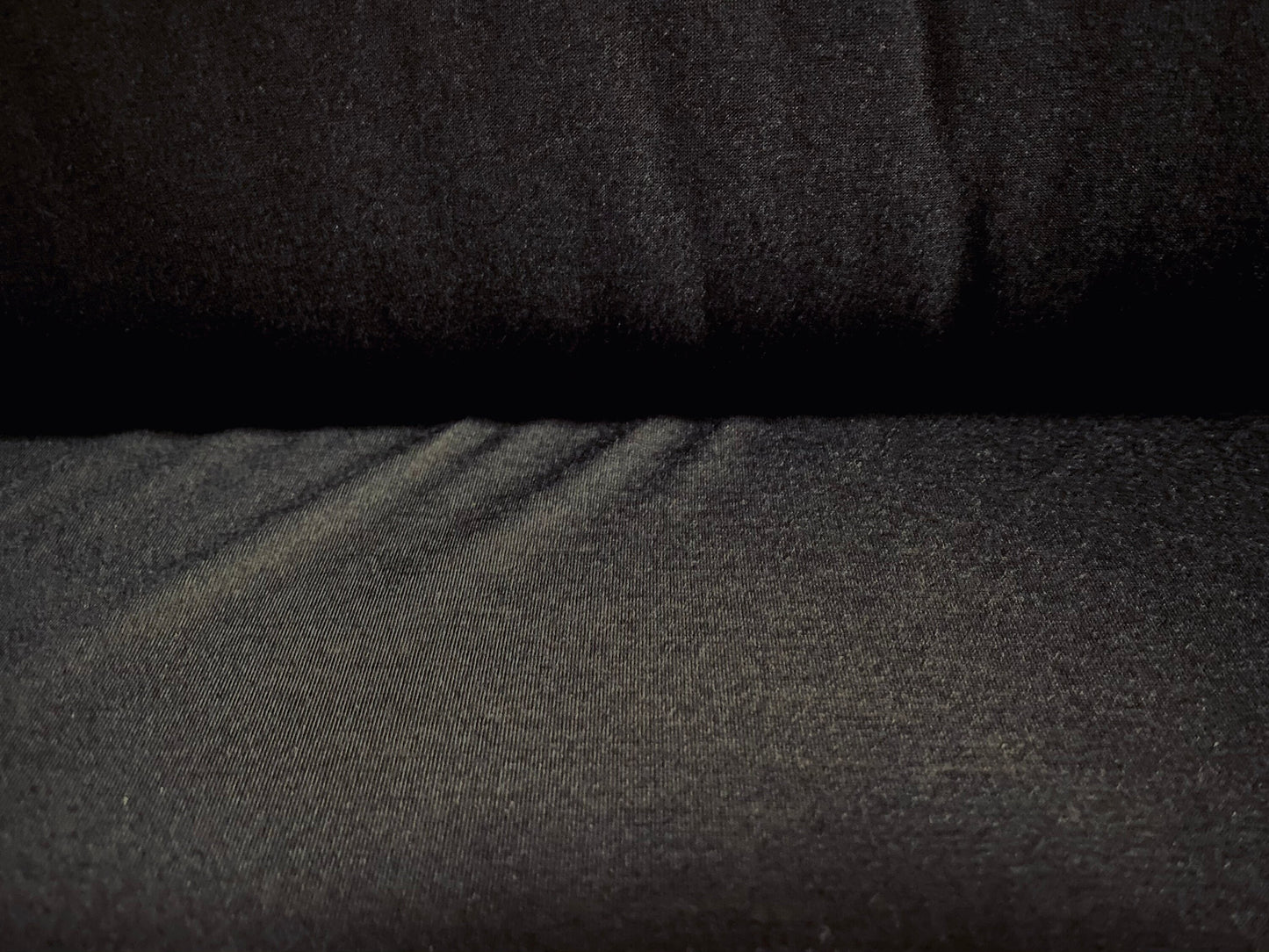 Soft handle Spun polyester single jersey fabric, per metre - black