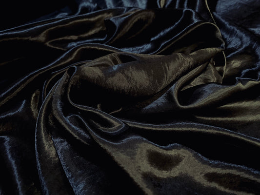 Soft satin woven dress fabric, per metre - plain - black