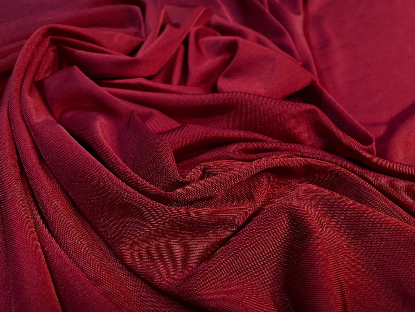 Disco shimmer Spandex stretch jersey fabric, per metre -  scarlet