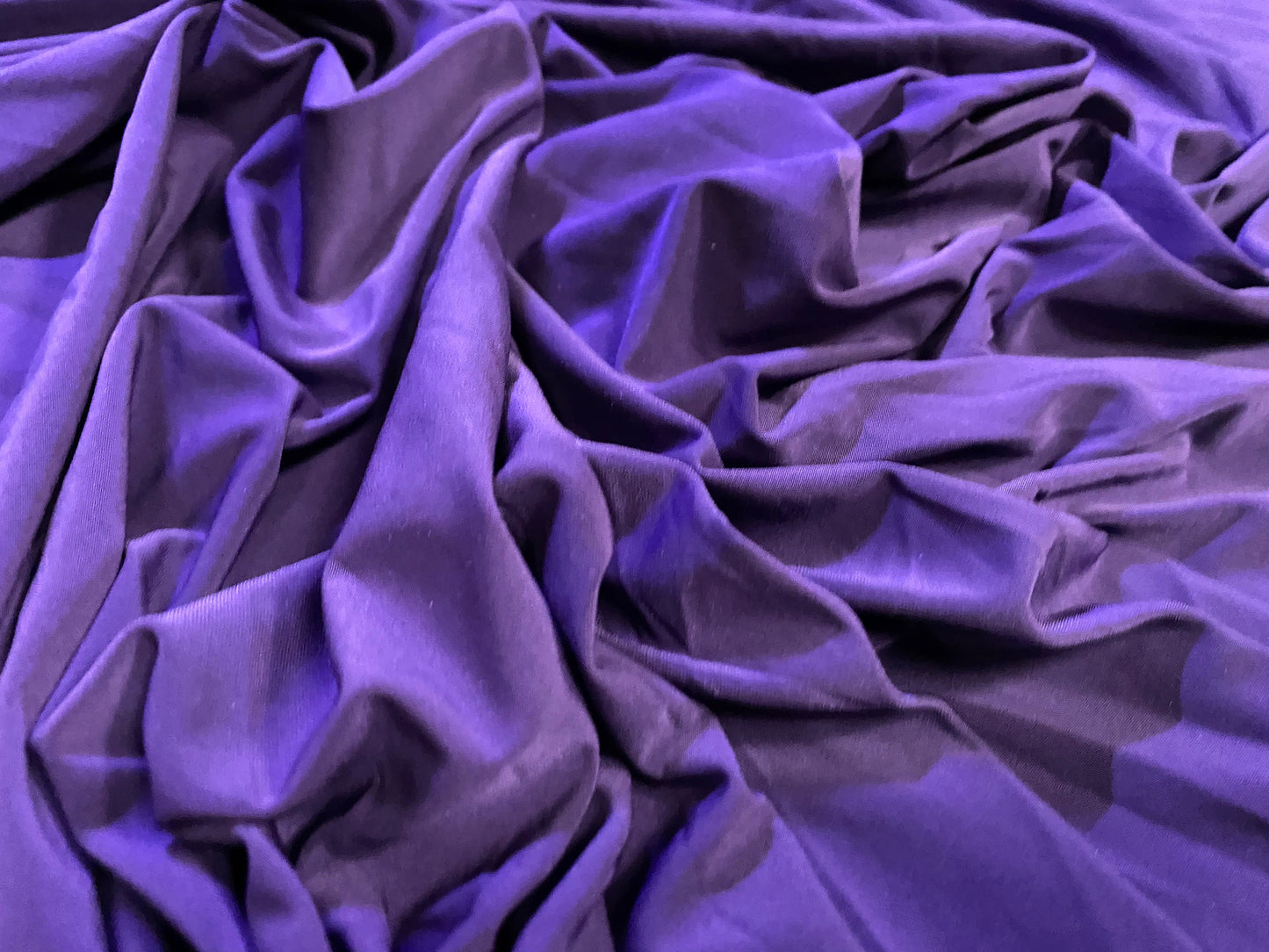 Soft touch spandex stretch jersey dress fabric, per metre - plain - Violet