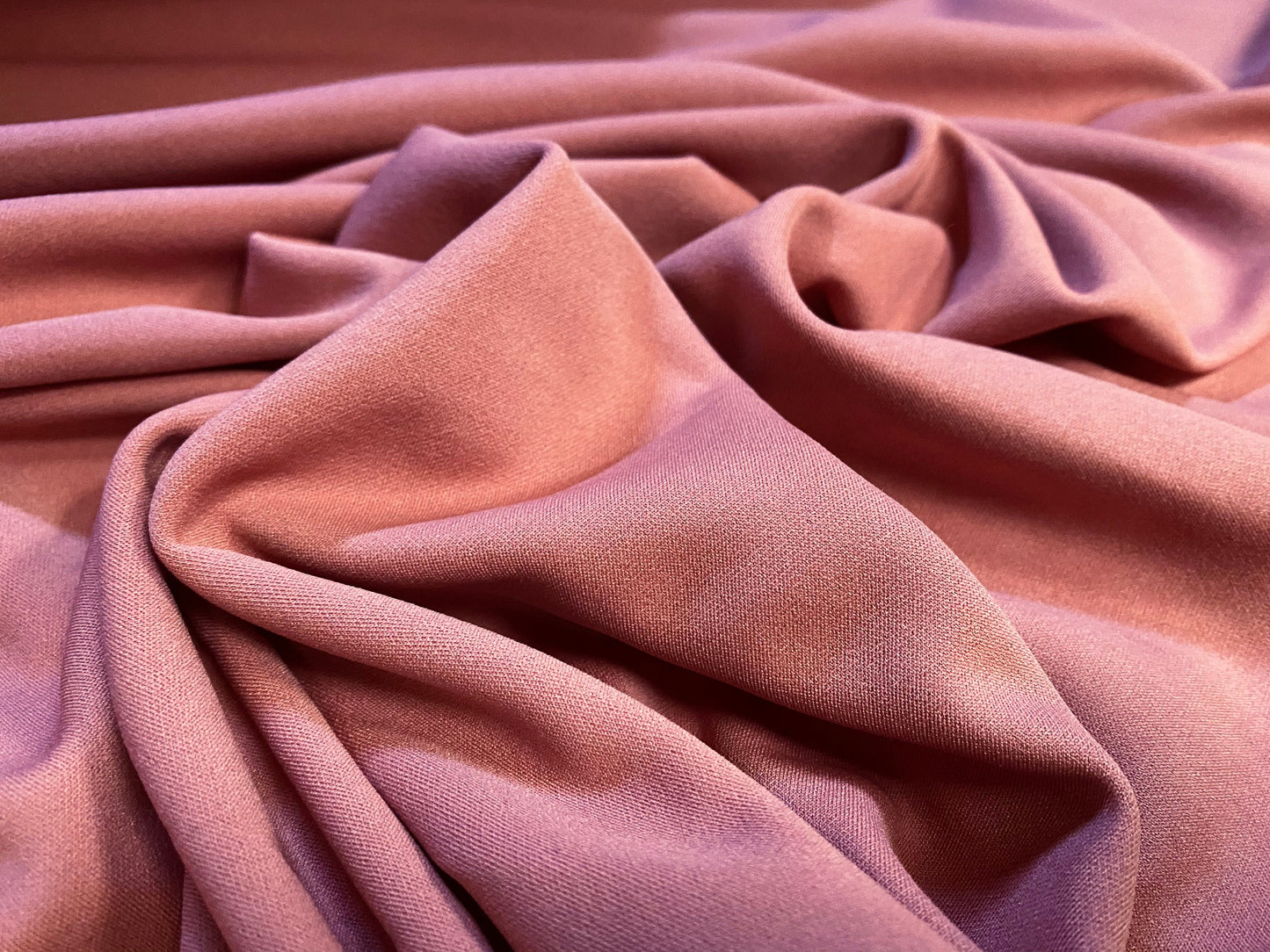 Scuba stretch spandex double jersey fabric, per metre - dusky pink