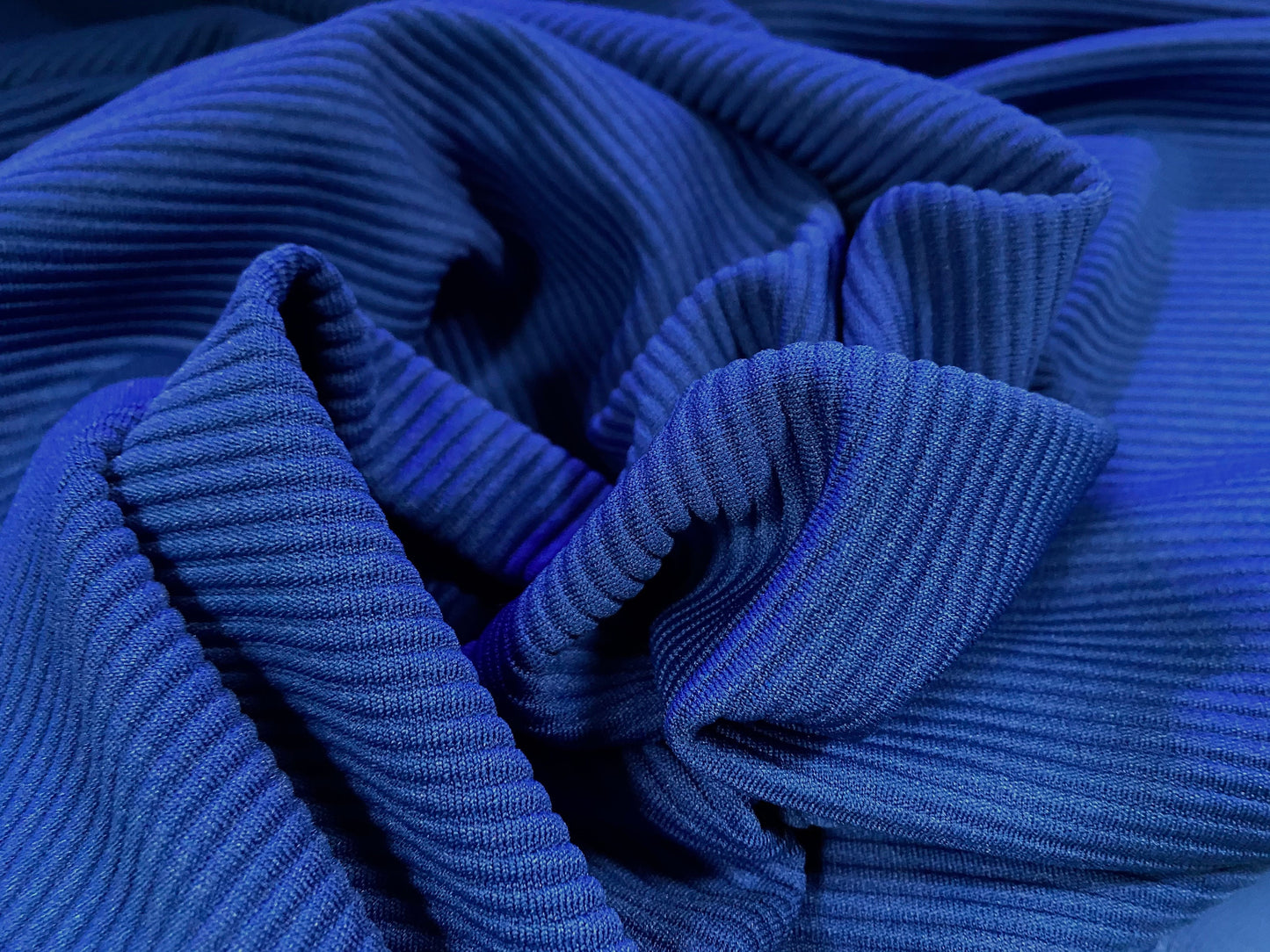 Ottoman rib Stretch jersey fabric , per metre - Cobalt blue