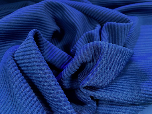 Ottoman rib Stretch jersey fabric , per metre - Cobalt blue