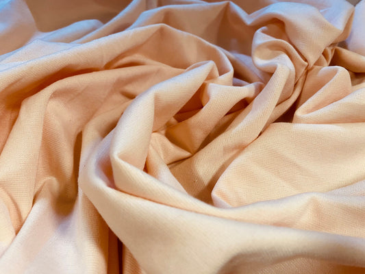 Ponte Roma double jersey knit dress fabric, per metre - plain - light peach