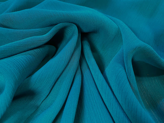 Plain yor-yu chiffon dress fabric, per metre - Teal