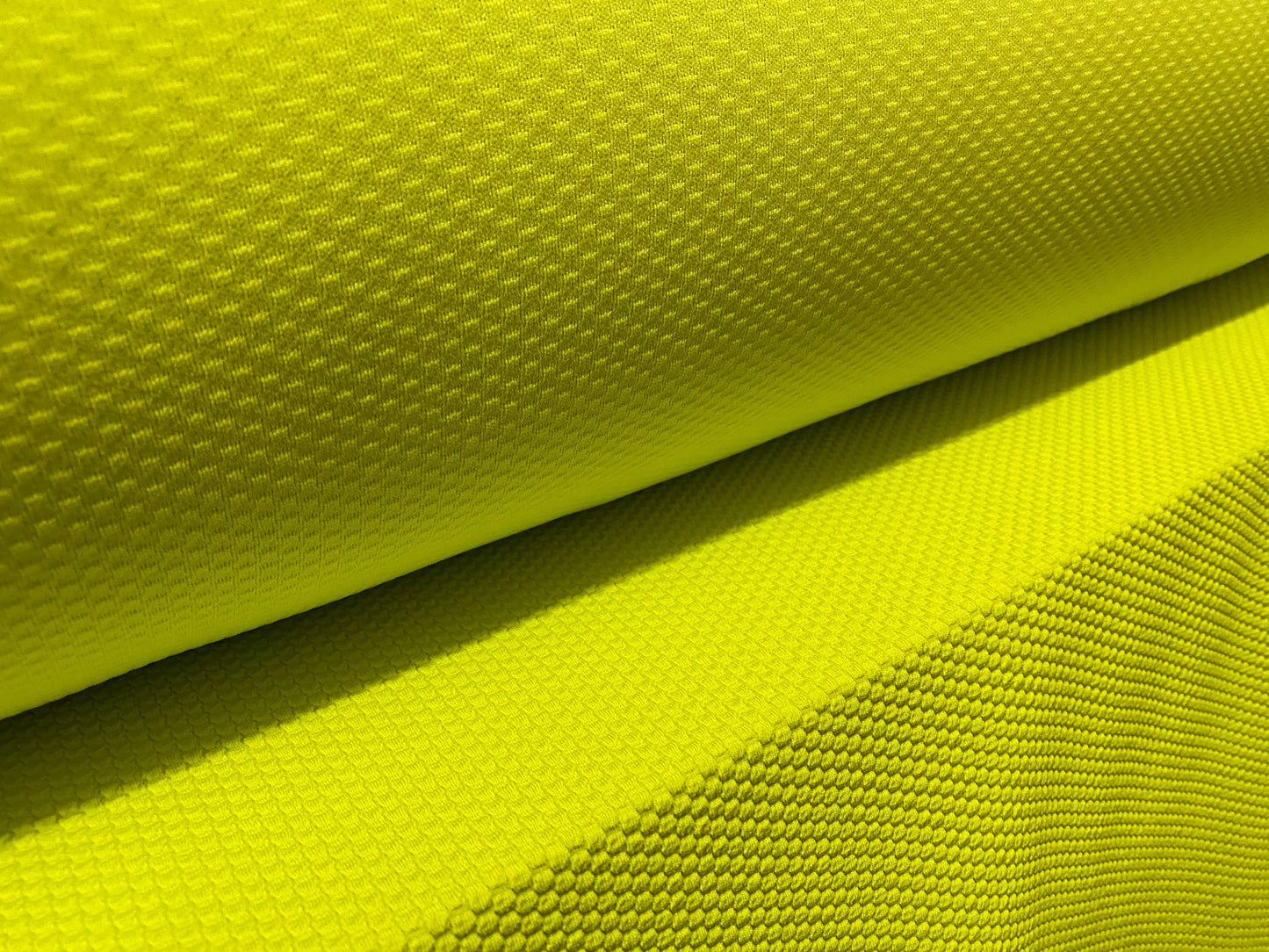 Honeycomb jacquard stretch double jersey fabric, per metre - lime
