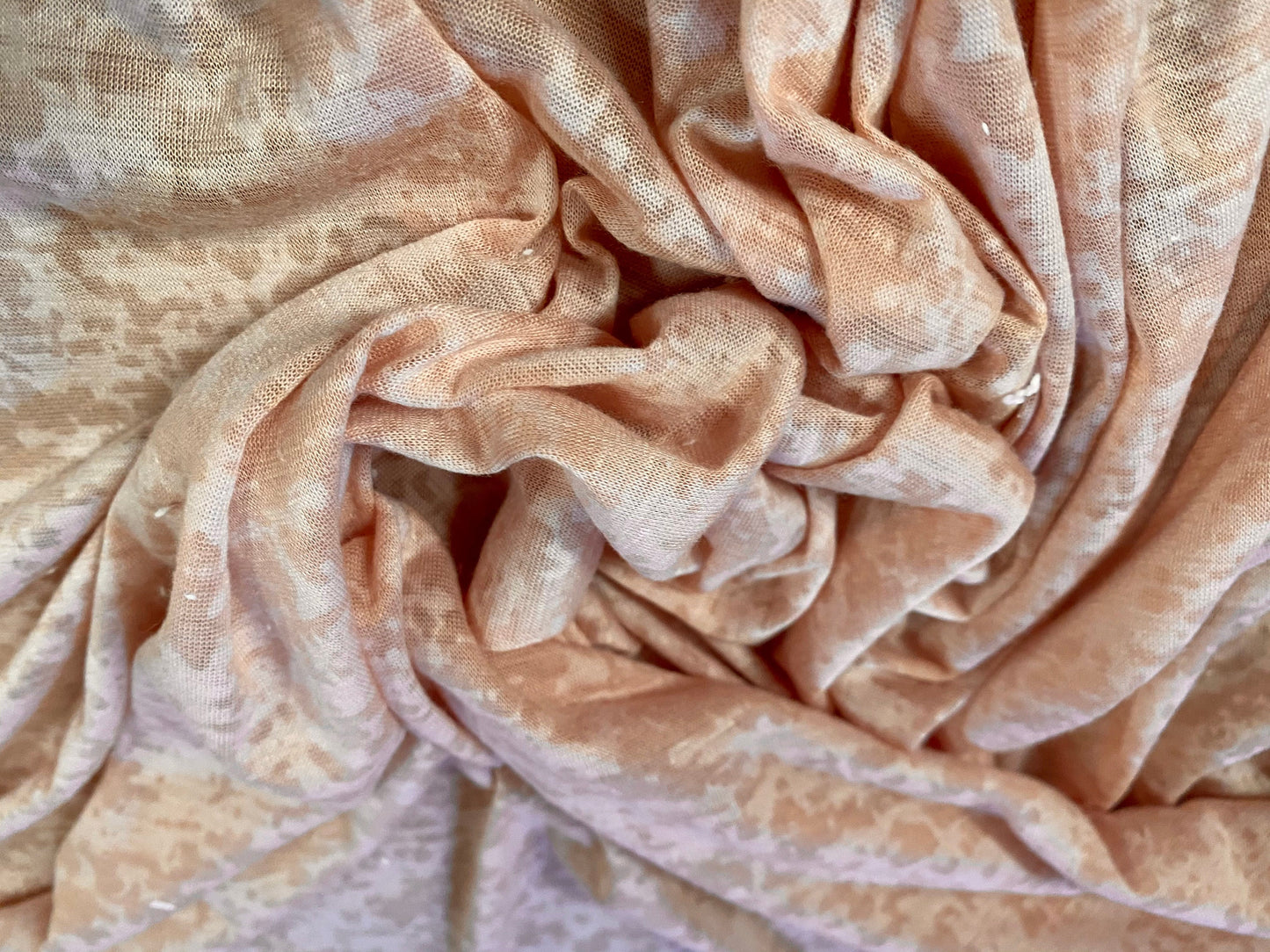 Viscose burnout single jersey fabric, per metre - pale pink rose