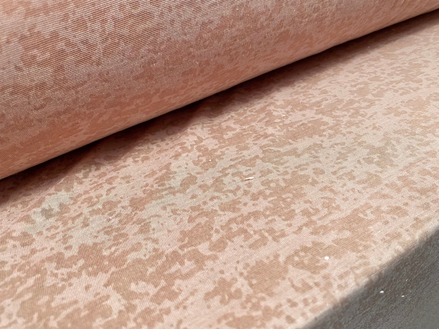 Viscose burnout single jersey fabric, per metre - pale pink rose