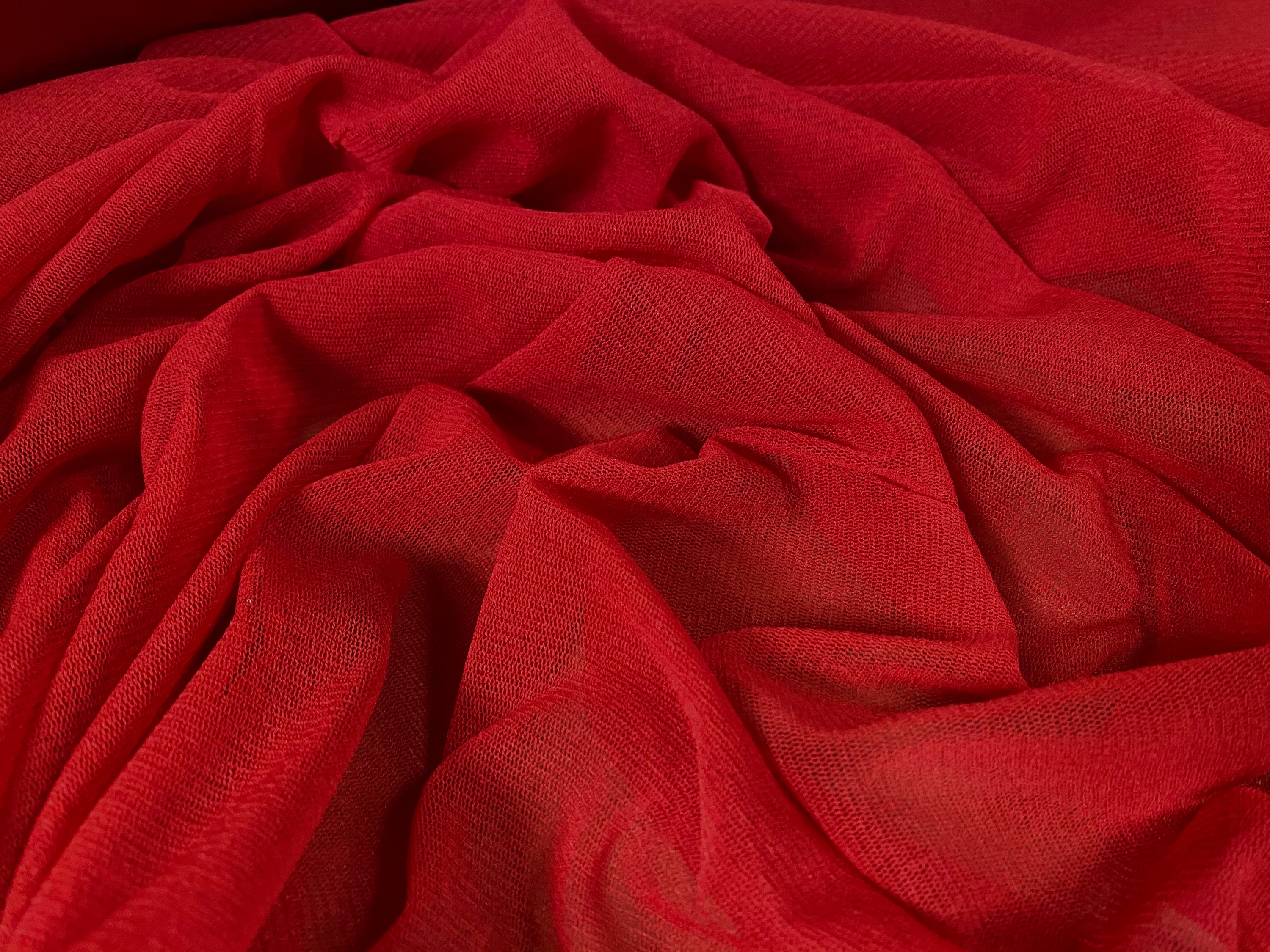 Helenca Thread Stretch helenca mesh fabric, sheer, per metre - Red – thefabricmerchant