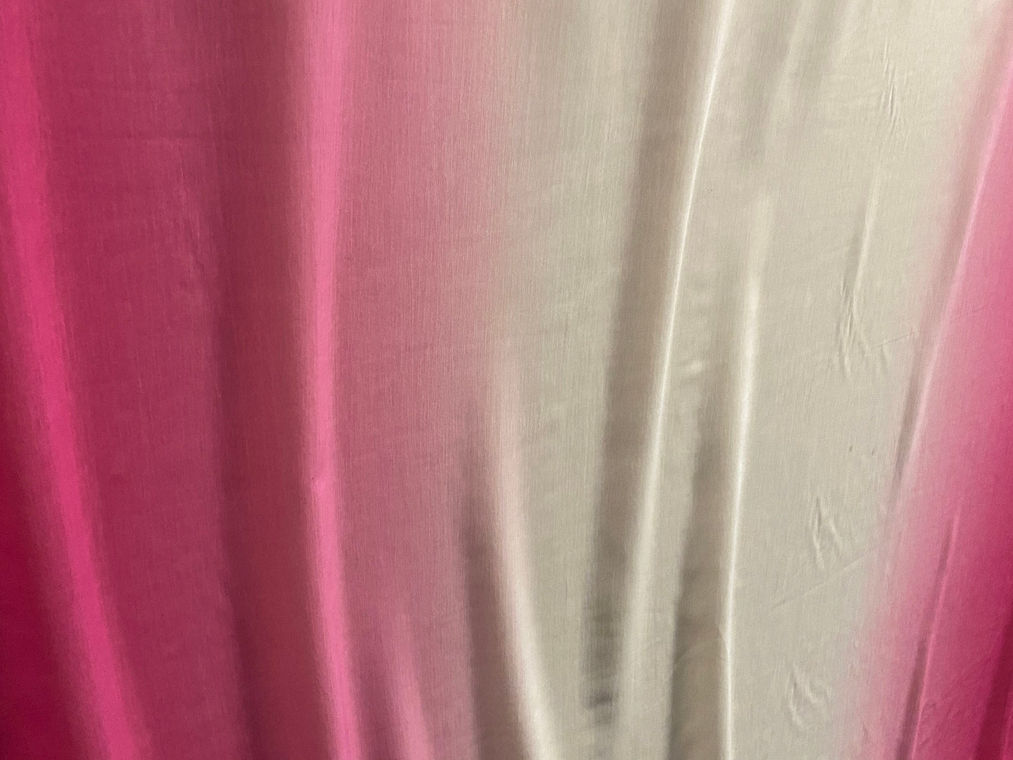 Printed chiffon yoryu dress blouse fabric, per metre - pink & white ombré stripe