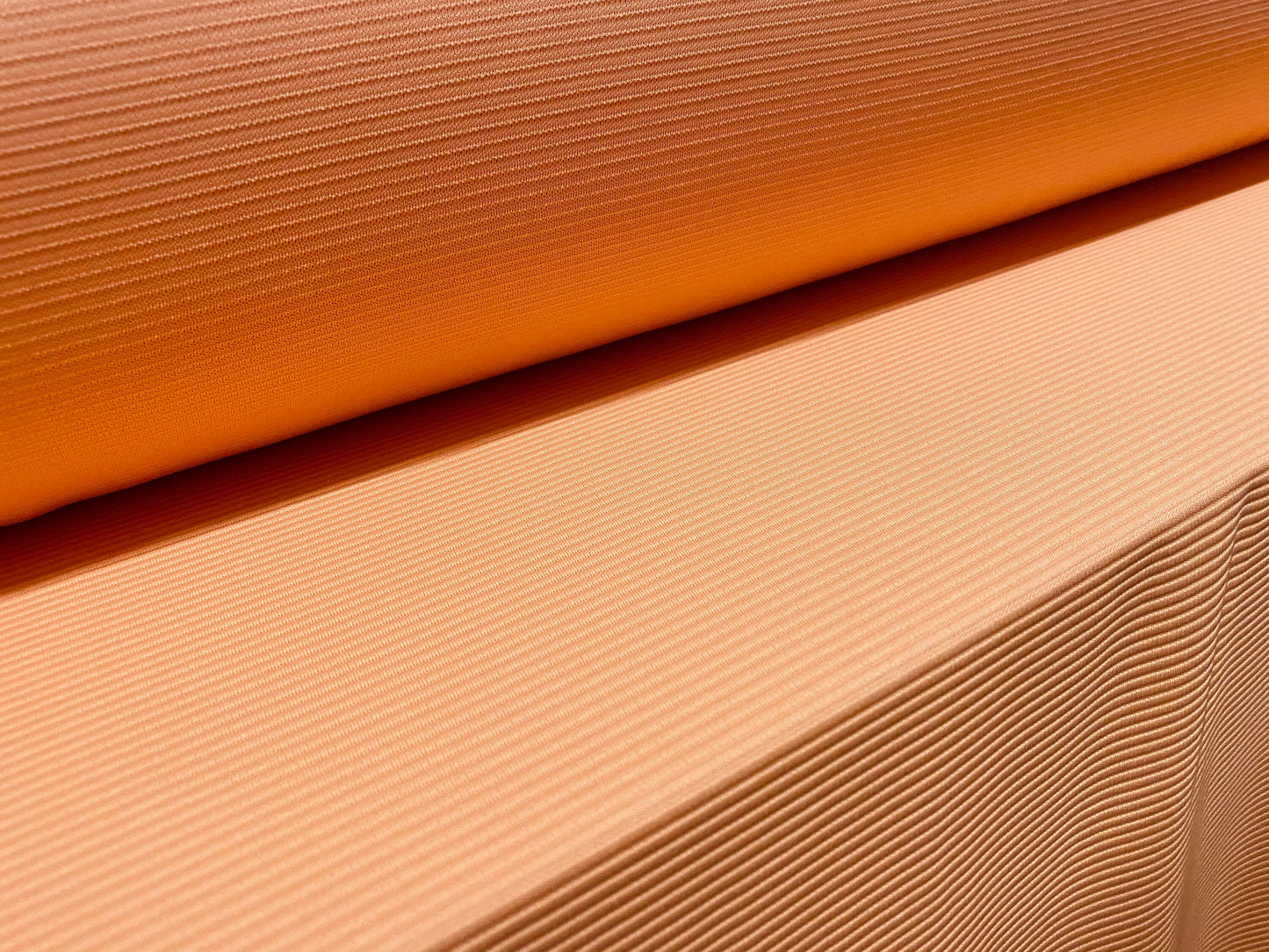 Ottoman rib spandex fabric , per metre - bright peach