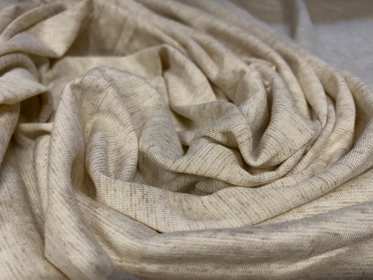 Melange single jersey fabric, per metre - oatmeal marl