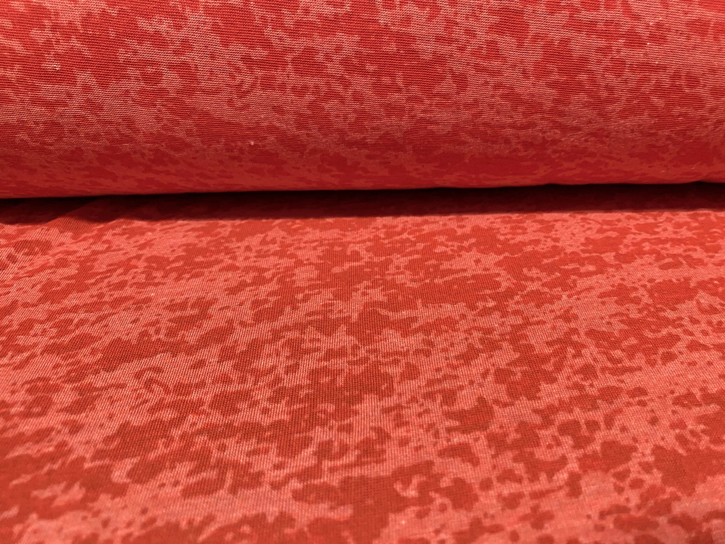 Viscose burnout single jersey fabric, per metre - coral