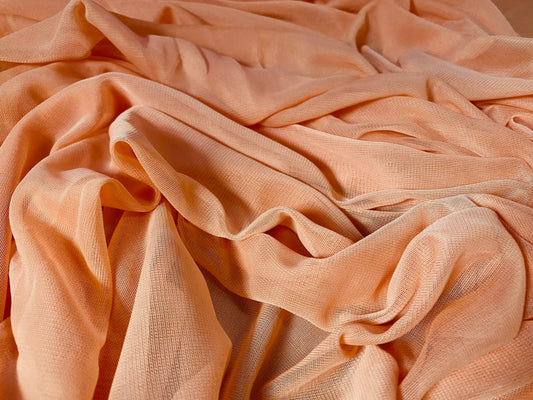 Chiffon jersey lightweight fabric, per metre - plain - apricot