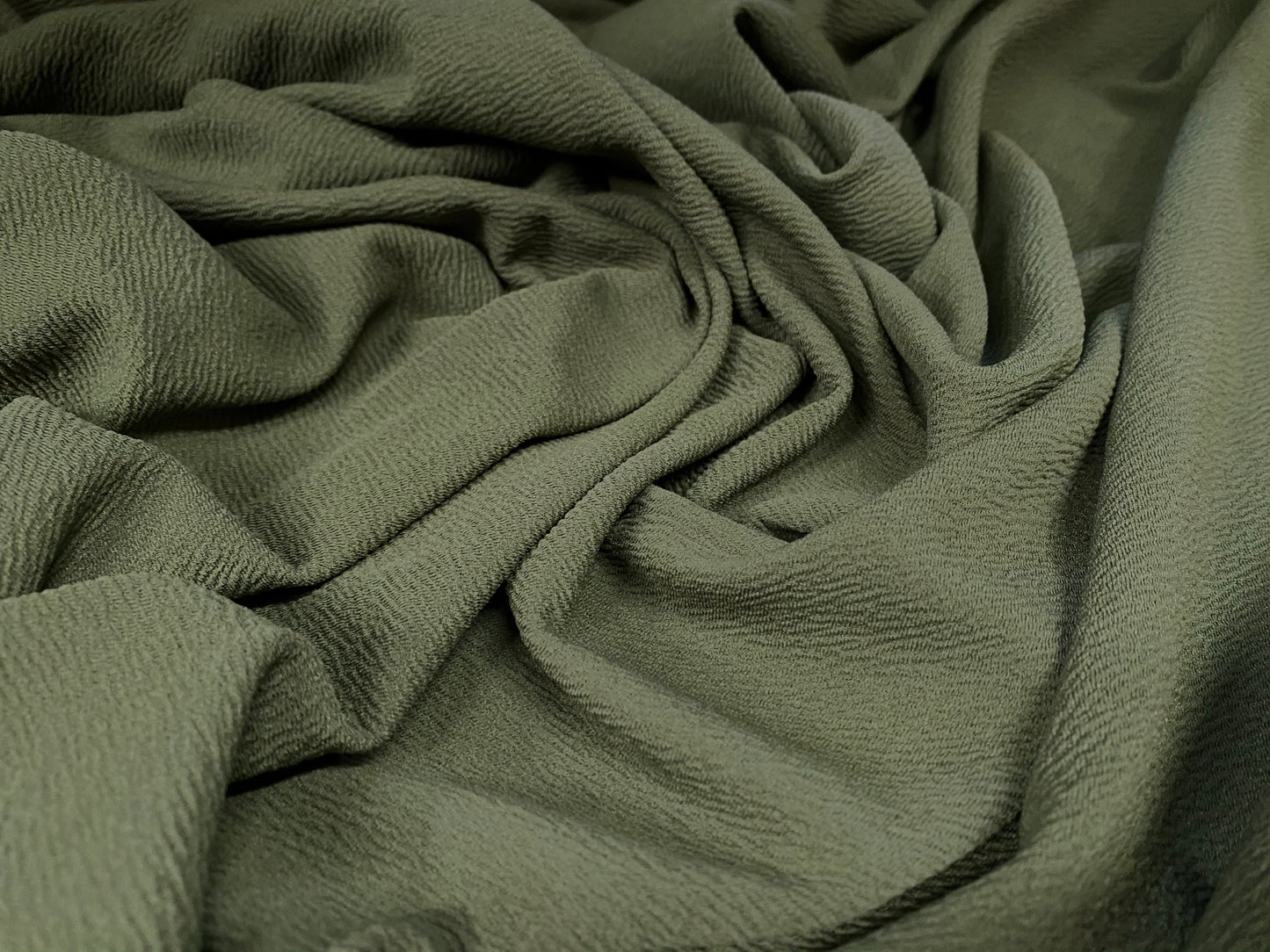 Liverpool textured scuba spandex jersey fabric, per metre - plain - Khaki
