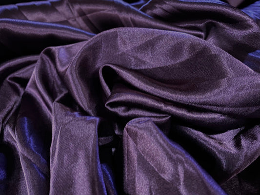 Silky Stretch charmeuse satin dress fabric, per metre - plain - purple