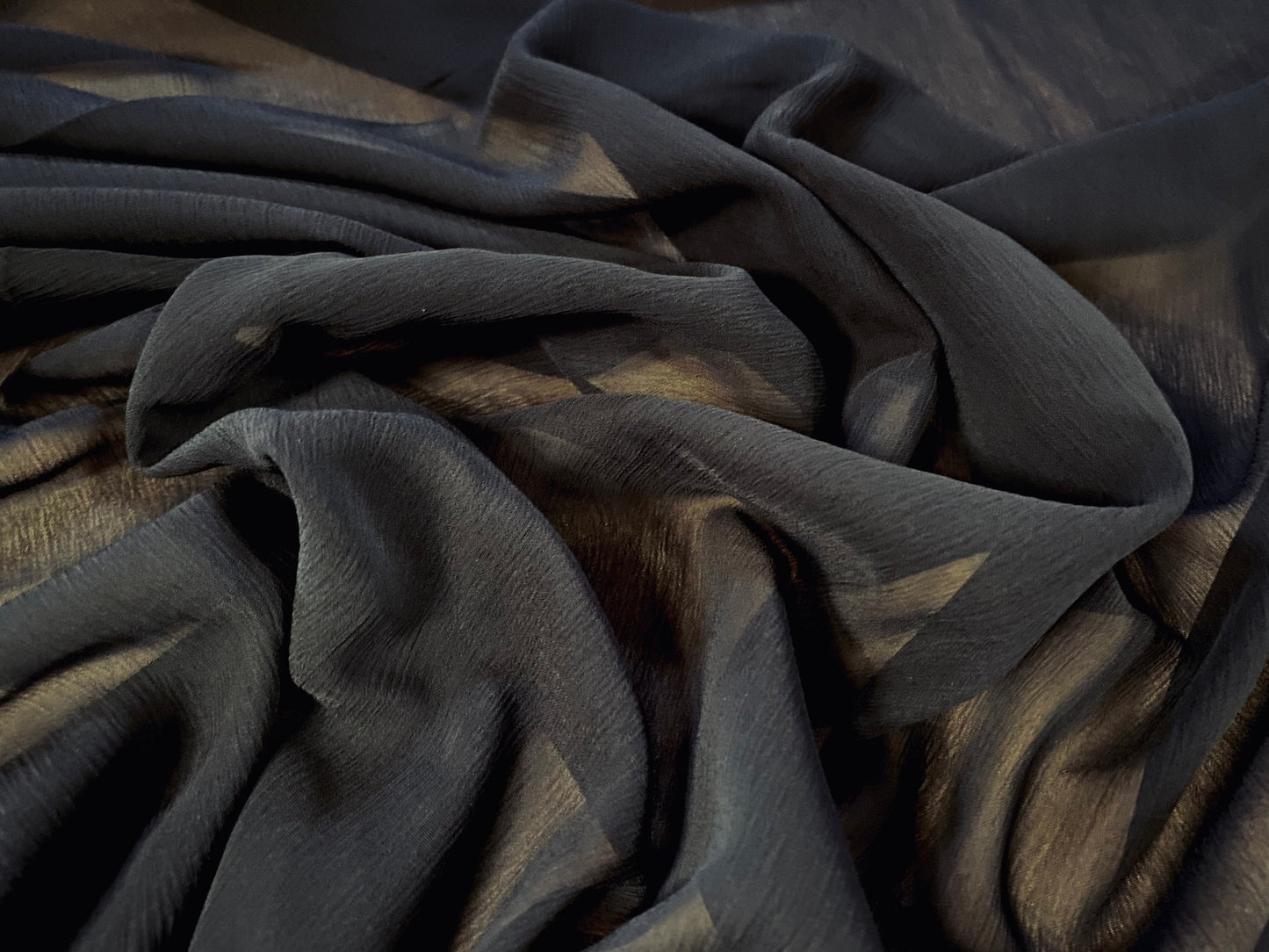 Plain yor-yu chiffon dress fabric, per metre - Black