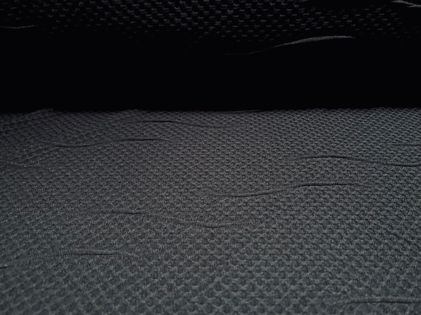 Honeycomb wave jacquard stretch double jersey fabric, per metre - black